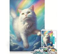 Jigsaw Puzzle for Teenagers 1000 Pieces Rainbow Cat Adventures Toy Wall Decor Difficult And Challenge Challenging Game Gifts 38x52cm