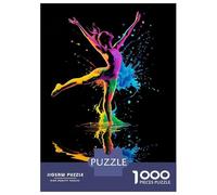 Jigsaw Puzzle for Teenagers 1000 Pieces Rainbow Dancer Silhouette Jigsaws for Adults Hands-on Game Enhance Memory Parent-child Interaction 38x26cm/1000pcs