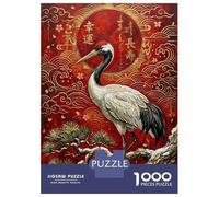 Jigsaw Puzzle for Teenagers 1000 Pieces Red-crowned Crane on Snowy Branch Puzzle for Adults Hands-on Game Staycation Kill Time Parent-child Interaction 52x38cm/1000pcs