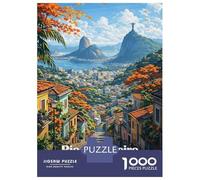 Jigsaw Puzzle for Teenagers 1000 Pieces Rio De Janeiro Cityscape with Christ The Redeemer Puzzles for Adults Anti-Stress Toys Difficult Hard Birthday And Unique Gifts 38x26cm/1000pcs