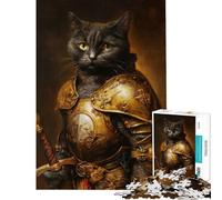 Jigsaw Puzzle for Teenagers 1000 Pieces Royal Knight Cat Difficult And Challenge Birthday Present Educational Game for 14+ Puzzle Game Offered (38x52cm)