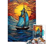 Jigsaw Puzzle for Teenagers 1000 Pieces Sailing The Sea Abstract Jigsaw Puzzle Hands-on Game Presents for Women for Is Ideal As A Gifts (Size 38x26cm)