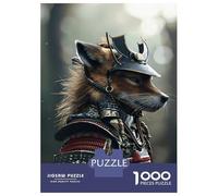 Jigsaw Puzzle for Teenagers 1000 Pieces Samurai Fox Warrior Puzzle for Adults Hands-on Game Staycation Kill Time Parent-child Interaction 52x38cm/1000pcs