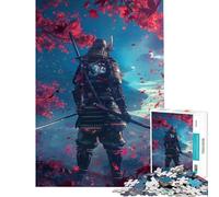 Jigsaw Puzzle for Teenagers 1000 Pieces Samurai Sakura Journey Jigsaw Puzzle Hands-on Game Presents for Women for Is Ideal As A Gifts (Size 50x75cm)