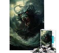 Jigsaw Puzzle for Teenagers 1000 Pieces Sea Monsters Rage Practical Game Challenging Game Toys Gifts Ideas Precision Cutting (Size 50x75cm)
