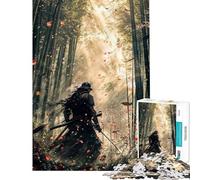 Jigsaw Puzzle for Teenagers 1000 Pieces Silent Japanese Samurai Jigsaw Puzzle Relaxing Games Staycation Kill Time for Is Ideal As A Gifts (Size 50x75cm)