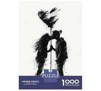 Jigsaw Puzzle for Teenagers 1000 Pieces Silhouette Kiss with Heart Jigsaw for Adults Hands-on Game Analysis And Logic Parent-child Interaction 70x50cm/1000pcs