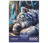 Jigsaw Puzzle for Teenagers 1000 Pieces Sleeping White Tiger Jigsaws for Adults Toy Wall Decor Staycation Kill Time Parent-child Interaction 70x50cm/1000pcs