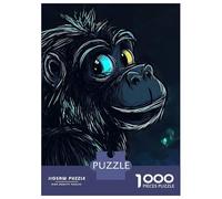 Jigsaw Puzzle for Teenagers 1000 Pieces Smiling Gorilla with Blue Eye Jigsaws for Adults Hands-on Game Enhance Memory Parent-child Interaction 52x38cm/1000pcs
