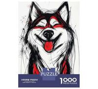 Jigsaw Puzzle for Teenagers 1000 Pieces Smiling Husky Dog Art Jigsaw Puzzle Relax Games Difficult Hard Difficult And Challenge 70x50cm/1000pcs