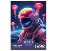 Jigsaw Puzzle for Teenagers 1000 Pieces Space Jellyfish Astronaut Adult Jigsaw Relaxing Games Home Decoration Unique Gifts for Birthday And Christmas 38x26cm/1000pcs