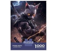 Jigsaw Puzzle for Teenagers 1000 Pieces Sphynx Cat Samurai Warrior Animal Jigsaws for Adults Hands-on Game Wall Art Unique Gifts for Birthday And Christmas 70x50cm/1000pcs