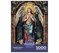 Jigsaw Puzzle for Teenagers 1000 Pieces Stained Glass Angel Jigsaw for Adults Hands-on Game Analysis And Logic Parent-child Interaction 52x38cm/1000pcs