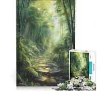 Jigsaw Puzzle for Teenagers 1000 Pieces Stone Pathway Through Bamboo Forest, Hands-on Game, Improve Memory, Gifts for Friends And Family 38x52cm
