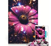 Jigsaw Puzzle for Teenagers 1000 Pieces Sunflower Neon Cosmic Glow, Hands-on Game, Improve Memory, Gifts for Friends And Family 38x52cm