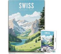 Jigsaw Puzzle for Teenagers 1000 Pieces Swiss National Park Educational Games Precision Cutting Secret Santa Gifts Size 50x75cm