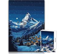 Jigsaw Puzzle for Teenagers 1000 Pieces Switzerland Alps Village Educational Games Precision Cutting Secret Santa Gifts Size 38x26cm