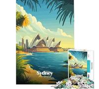Jigsaw Puzzle for Teenagers 1000 Pieces Sydney Opera House Poster Learning Educational Toys Hands-on Game Family Activities Birthday Gifts (Size 50x75cm)