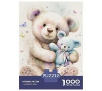 Jigsaw Puzzle for Teenagers 1000 Pieces Teddy Bears Cuddling Jigsaws for Adults Hands-on Game Enhance Memory Parent-child Interaction 38x26cm/1000pcs