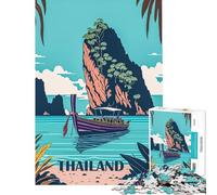 Jigsaw Puzzle for Teenagers 1000 Pieces Thailand Bangkok Travel Help The Brain Exercise Difficult Challenge Family Game Suitable for Ages 14 And Up (38x52cm)