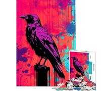 Jigsaw Puzzle for Teenagers 1000 Pieces The Raven Abstract Art Challenging To Complete For Family Fun Anti-Stress Toys for Ages 14 And over (38x52cm)