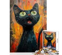 Jigsaw Puzzle for Teenagers 1000 Pieces The Screaming Cat Educational Games Family Activities Educational Toy with Matching Poster And Trivia Sheet (38X26cm)