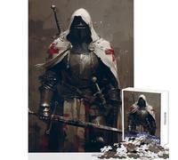 Jigsaw Puzzle for Teenagers 1000 Pieces The Templar Knight Vintage Interactive Family Leisure Activity Ideal Festive Holiday Present (38X52cm)