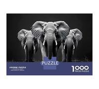 Jigsaw Puzzle for Teenagers 1000 Pieces Three Elephants in Black And White Adult Puzzles Toy Wall Decor But Fun And Humorous for Is Ideal As A Gift 52x38cm/1000pcs