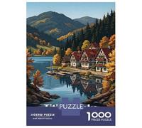 Jigsaw Puzzle for Teenagers 1000 Pieces Titisee Lake Germany Autumn Landscape Puzzles for Adults Anti-Stress Toys Difficult Hard Birthday And Unique Gifts 38x26cm/1000pcs