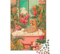 Jigsaw Puzzle for Teenagers 1000 Pieces Tropical Leopard Bath Adult Jigsaw DIY Toys Analysis And Logic Unique Gifts for Birthday And Christmas 70x50cm/1000pcs