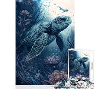 Jigsaw Puzzle for Teenagers 1000 Pieces Turtle Imaginary Friend Anti-Stress Toys Gift Birthday Hands-on Game Decompressing Intellectual Size 38x26cm