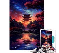 Jigsaw Puzzle for Teenagers 1000 Pieces Twilight Temple Practical Game Toys Educational Games Gifts Ideas Tough Challenge (Size 50x75cm)