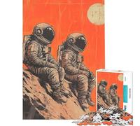 Jigsaw Puzzle for Teenagers 1000 Pieces Twin Astronauts on Mars Jigsaw Puzzle Hands-on Game Presents for Women for Is Ideal As A Gifts (Size 50x75cm)