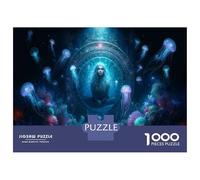 Jigsaw Puzzle for Teenagers 1000 Pieces Underwater Portal with Jellyfish Jigsaw Puzzle Relax Games Difficult Hard Difficult And Challenge 52x38cm/1000pcs