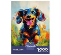 Jigsaw Puzzle for Teenagers 1000 Pieces Vibrant Dachshund Joy Jigsaws for Adults Toy Wall Decor Staycation Kill Time Parent-child Interaction 52x38cm/1000pcs