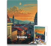 Jigsaw Puzzle for Teenagers 1000 Pieces Vienna Cityscape Sunset Impossible Game Family Activities Secret Santa Gifts Size 50x75cm