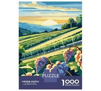 Jigsaw Puzzle for Teenagers 1000 Pieces Vineyard Landscape at Sunset Puzzle for Adults Relax Games For Family Fun for Is Ideal As A Gift 52x38cm/1000pcs