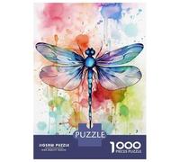 Jigsaw Puzzle for Teenagers 1000 Pieces Watercolor Dragonfly Teenager Puzzles Hands-on Game Difficult Challenge Unique Gifts for Birthday And Christmas 38x26cm/1000pcs