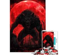 Jigsaw Puzzle for Teenagers 1000 Pieces Werewolf Under A Blood Moon Difficult And Challenge Birthday Present Educational Game for 14+ Puzzle Game Offered (38x52cm)
