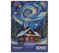 Jigsaw Puzzle for Teenagers 1000 Pieces Whispering Night Cabin Jigsaws for Adults Toy Wall Decor Staycation Kill Time Parent-child Interaction 70x50cm/1000pcs