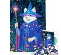 Jigsaw Puzzle for Teenagers 1000 Pieces White Dog Wizard Educational Challenge Improve Memory Fun Games for 14+ Puzzle Game Offered (50x75cm)