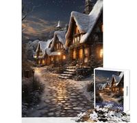 Jigsaw Puzzle for Teenagers 1000 Pieces Winter Cottage Magic Interactive Family Leisure Activity Ideal Festive Holiday Present (38X52cm)