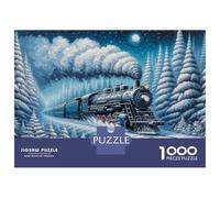 Jigsaw Puzzle for Teenagers 1000 Pieces Winter Train Journey Puzzle for Adults DIY Toys Analysis And Logic Difficult And Challenge 52x38cm/1000pcs