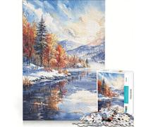 Jigsaw Puzzle for Teenagers 1000 Pieces Winters Dawn Reflection Hands-on Game For Family Fun Unique Gifts for Birthday And Christmas 50x75cm