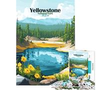Jigsaw Puzzle for Teenagers 1000 Pieces Yellowstone National Park Help The Brain Exercise Difficult Challenge Family Game Suitable for Ages 14 And Up (38x52cm)