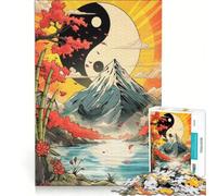 Jigsaw Puzzle for Teenagers 1000 Pieces Yin Yang Mountain Hands-on Game Decompressing Intellectual Birthday Present Gifts 38x52cm