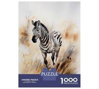 Jigsaw Puzzle for Teenagers 1000 Pieces Zebra Watercolor Painting(2) Jigsaw for Adults Hands-on Game Analysis And Logic Parent-child Interaction 52x38cm/1000pcs