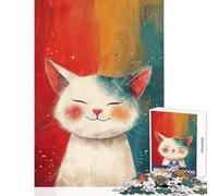 Jigsaw Puzzle for Teenagers 1000 Pieces Zen Cat Meditation 1000 Jigsaw Puzzle Relax Games Great Gifts for Games Improve Memory (38x52cm)