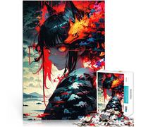 Jigsaw Puzzle for teenagers 2000 Pieces Anime Girl with Fox Spirit Familienspaß Geschenke für Freunde und Familie70x100cm