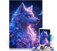Jigsaw Puzzle for teenagers 2000 Pieces Mystical Wolf with Flowers Game Toys 70x100cm Suitable for desktop decoration for Age 14 Years Up